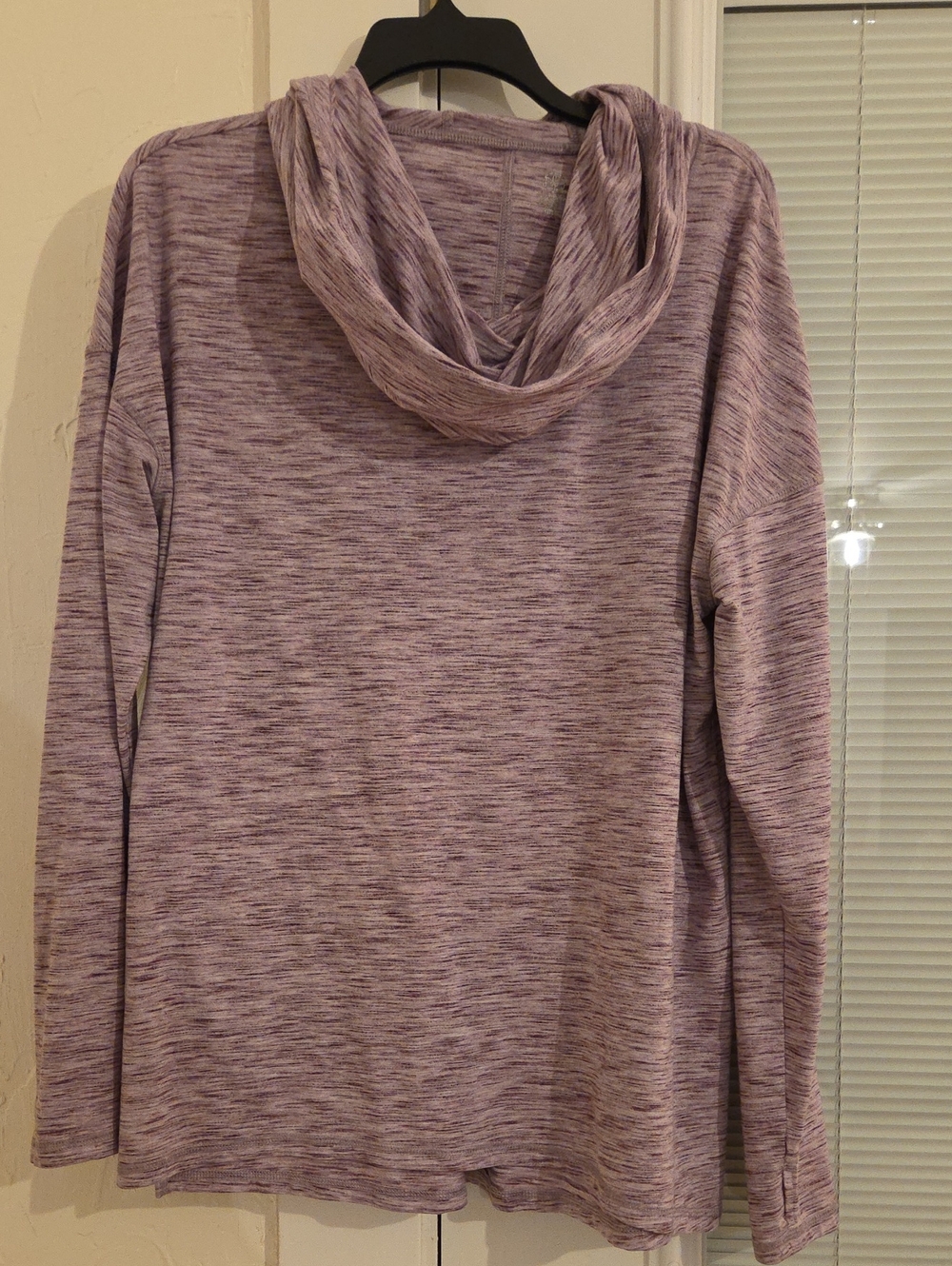 GAIAM Lavender Heathered Cowl Neck Sweater